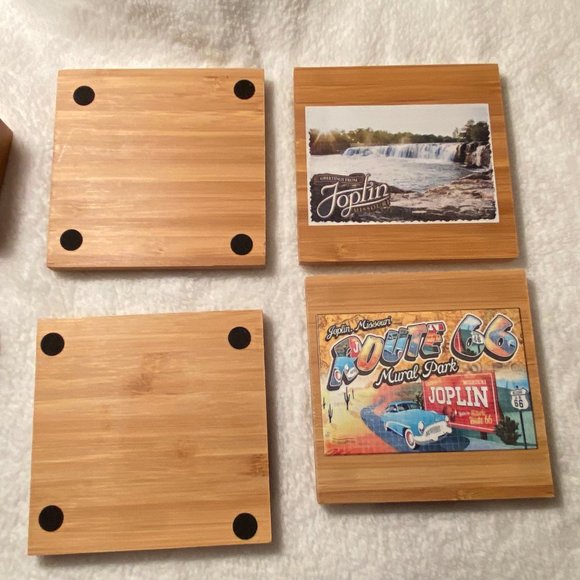 NWT Joplin Missouri Route 66 Set of Wooden Coasters - Picture 10 of 16